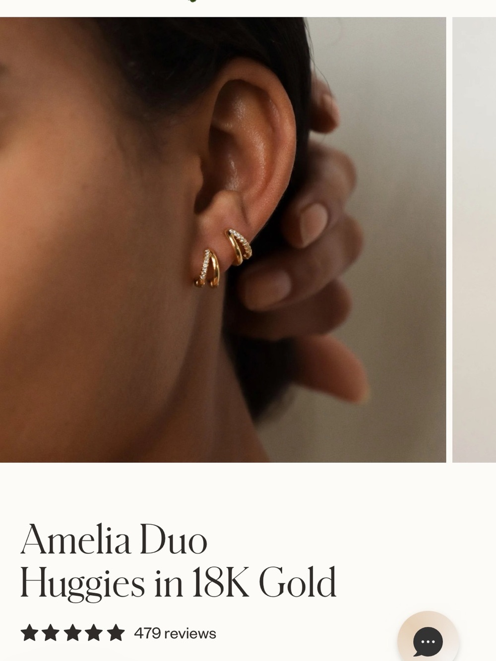 Duo Huggies in 18K Gold